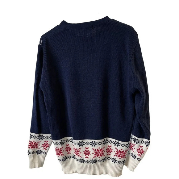 N.C. Collection Ugly Merry Christmas Holiday Sweater Santa Reindeer Medium Knit - Picture 2 of 8